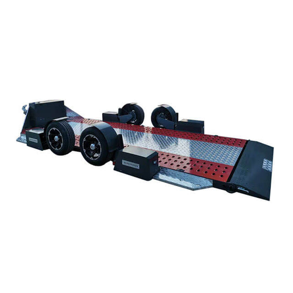 The drop deck trailer enhances the efficiency of equipment transportation