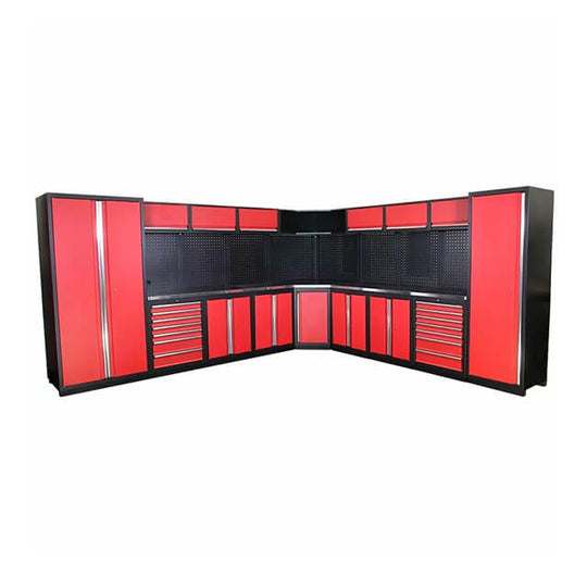 The cabinets are available in a variety of sizes and configurations to fit any garage layout