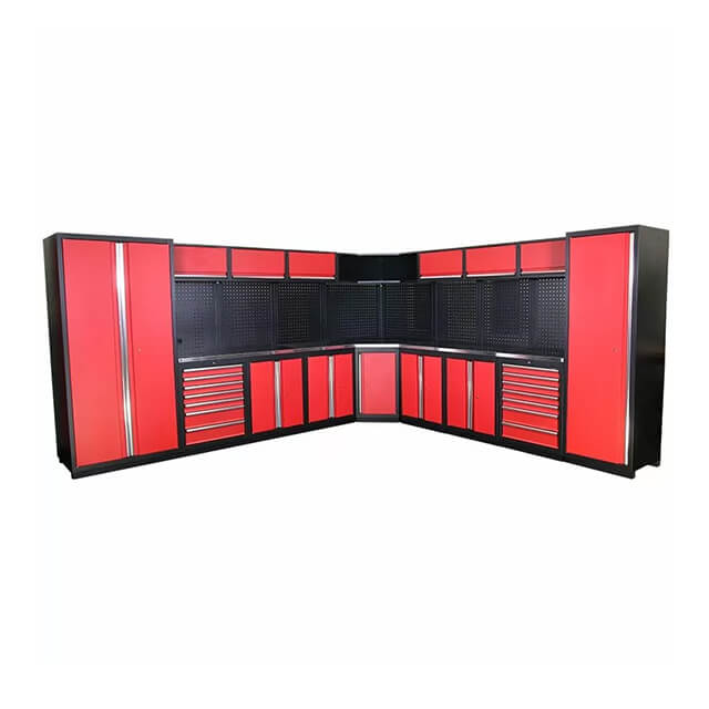 The cabinets are available in a variety of sizes and configurations to fit any garage layout