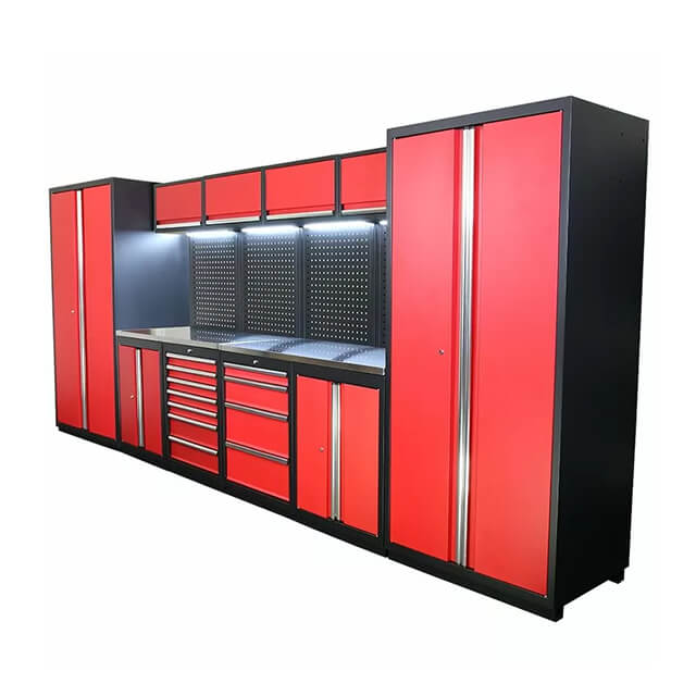 The garage cabinets are a great way to keep tools organized and easy to find
