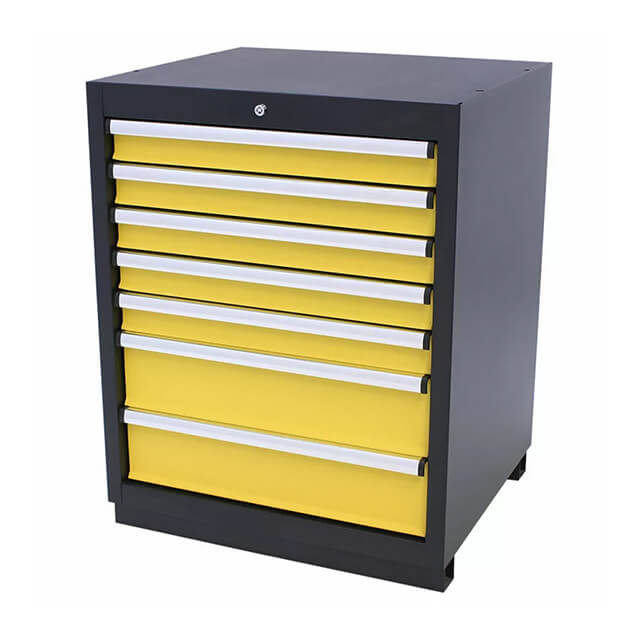 The garage cabinets offer a secure storage solution for valuable tools and equipment