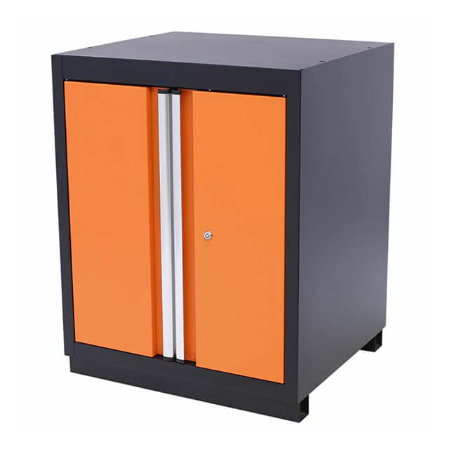 The garage cabinets are a practical and stylish way to keep tools organized and easy to access, saving time and frustration