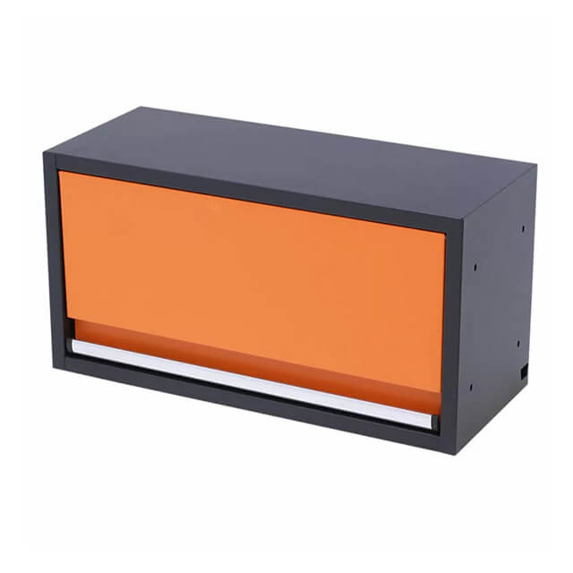 The cabinets' modern design not only maximizes storage space but also enhances the aesthetic appeal of any garage