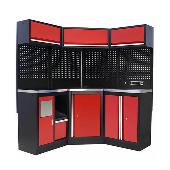 The cabinets are available in a variety of sizes and configurations to fit any garage layout