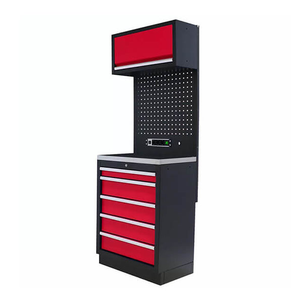 The cabinets are designed to efficiently utilize space, transforming any garage into a well-organized and functional workspace