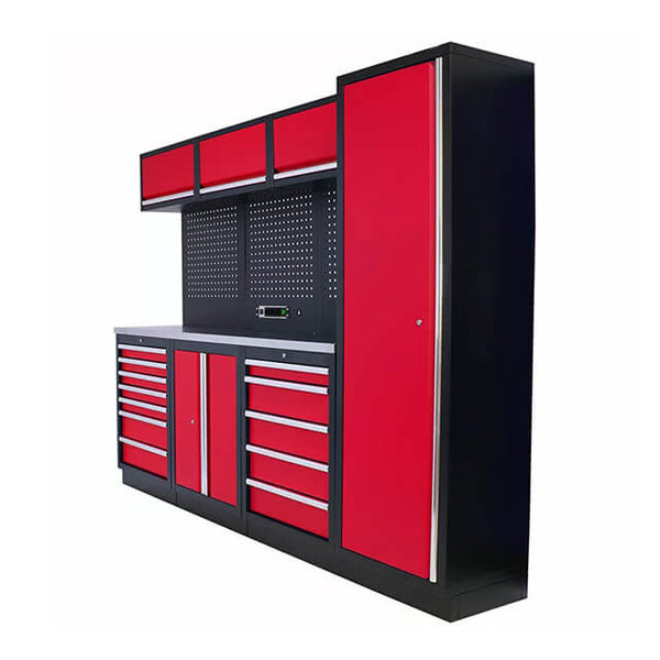 The garage cabinets offer a secure and reliable storage option for valuable tools and equipment, giving users the peace of mind they deserve