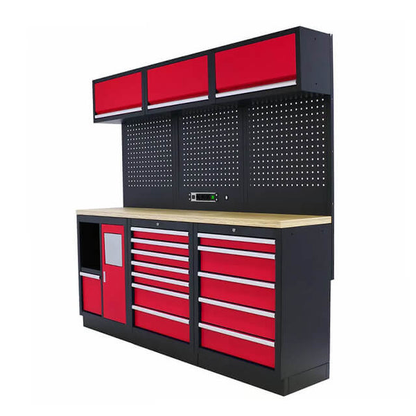 The garage cabinets are a must-have for anyone looking to create a more organized and functional garage workspace