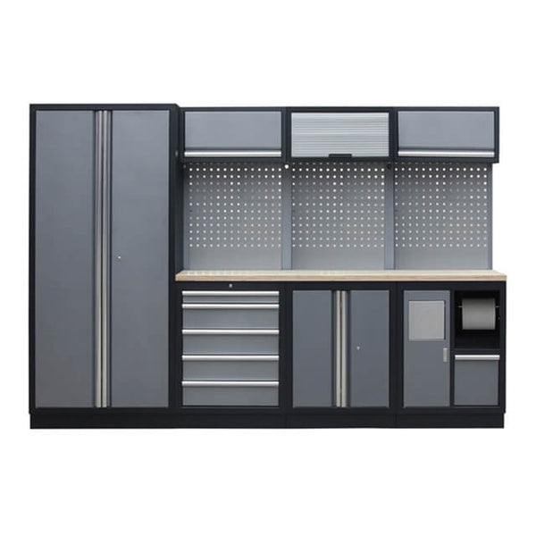 The Garage cabinets are designed to be versatile and adaptable, fitting into any garage layout.