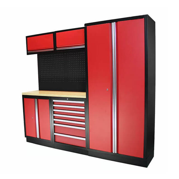 The garage cabinets are a must-have for anyone looking to create a more organized and functional garage workspace