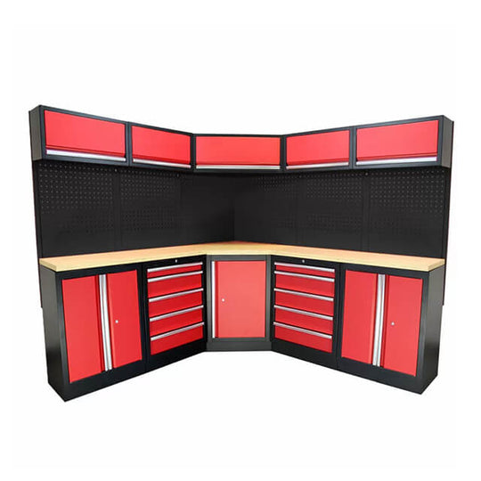 The cabinets are designed to make the most of any garage&
