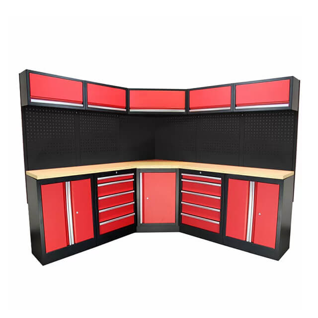 The cabinets are designed to make the most of any garage's available space, providing a convenient and efficient storage solution