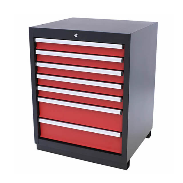 The cabinets are designed to maximize storage space in any garage
