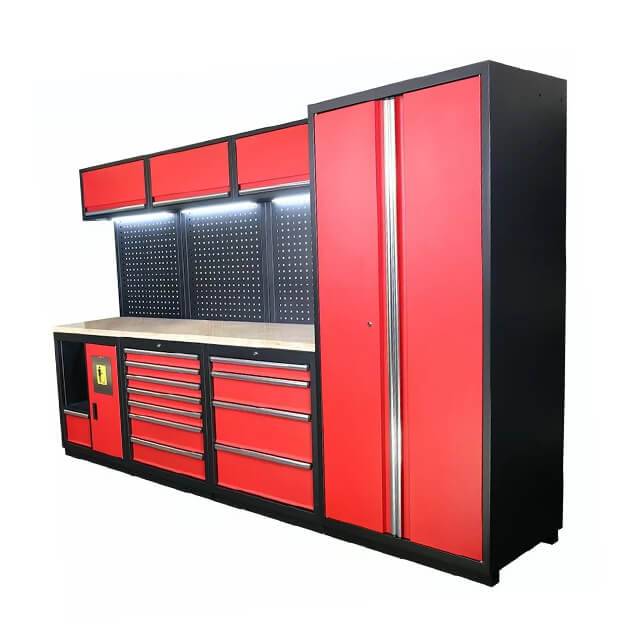 The cabinets are available in a range of sizes and configurations, making it easy to find the perfect fit for any garage layout and storage needs