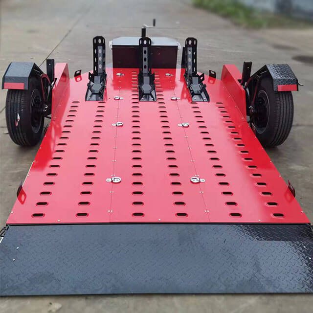 The trailer is designed for safe motorcycle transport