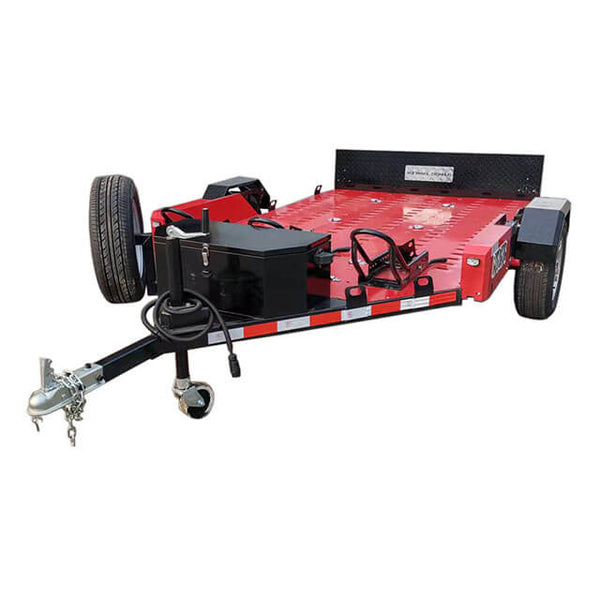 The motorcycle trailer ensures safe and secure transportation