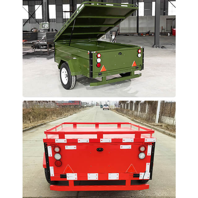 The off-road camper trailer provides comfortable accommodations for camping