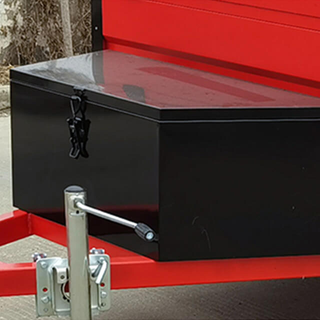 The off-road camper trailer offers cozy and comfortable living quarters for camping