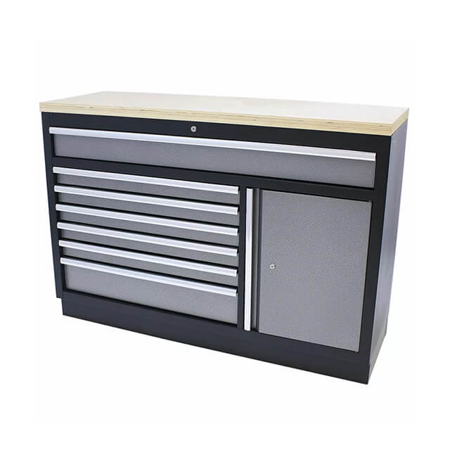 The tool storage cabinet is sturdy and durable