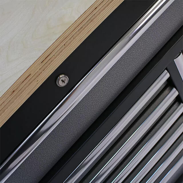 The tool storage cabinet is sturdy and durable