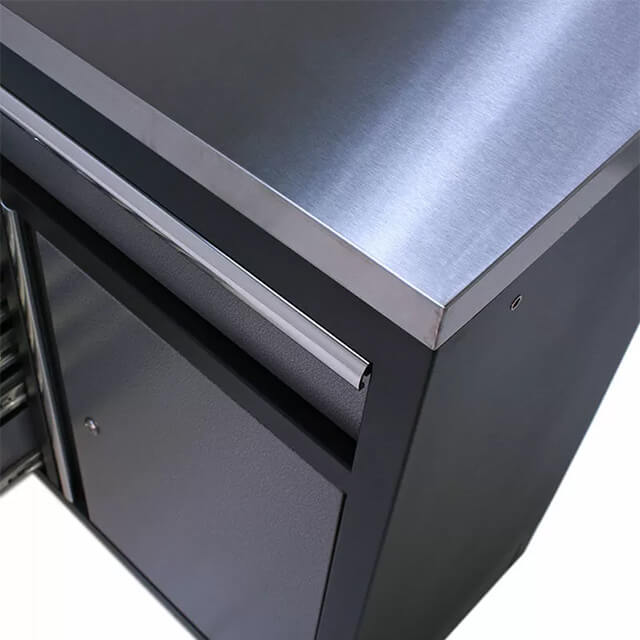 The tool storage cabinet is sturdy and durable