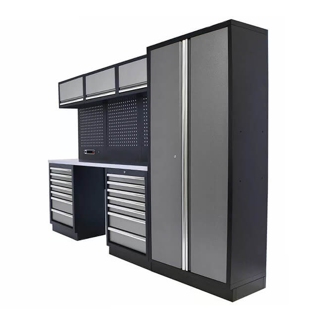The tool storage cabinet is sturdy and durable