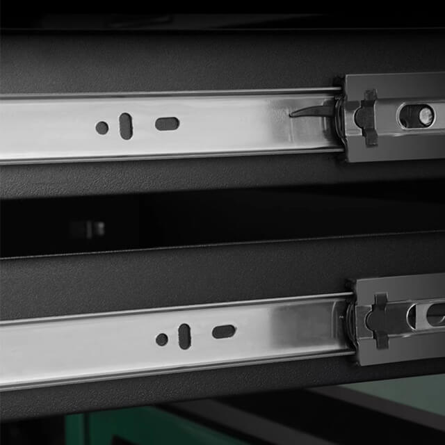 The workshop tool trolley is designed with multiple compartments to keep different tools separated and easy to find